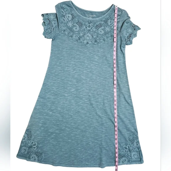 Soft Surroundings Womens Blue Lace Tunic Dress Medium NWT Boho Embroidered Flowy - Picture 8 of 8